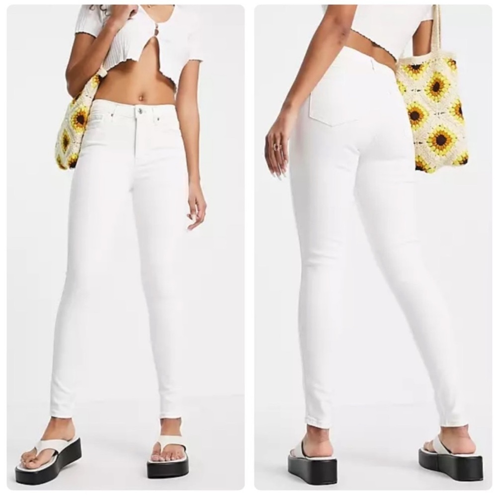Topshop Jamie High Waisted Skinny White Jeans size 26
